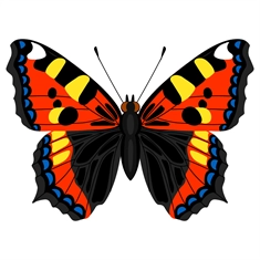Butterfly Theme Red And Black Butterfly Transparent Sticker Large
